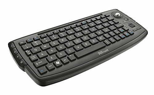 Trust - Teclado Multimedia Inalámbrico con Trackball para Controlar la Smart TV, PC o Playstation, Negro