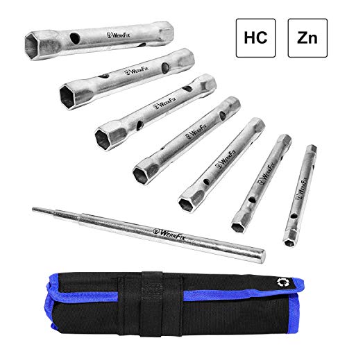 WERKFIX Llaves de Tubo. Juego de 7 llaves + 1 Barra. Con Bolsillo. WERKFIX Llaves de Tubo. Juego de 7 llaves + 1 Barra. Con Bolsillo.