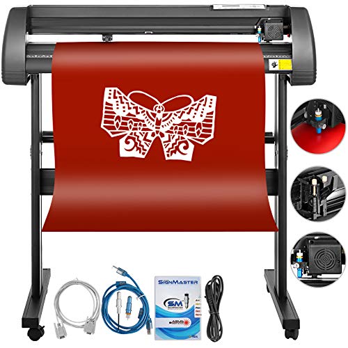 Bisujerro 720mm Plóter de Corte 28 Pulgadas Máquina de Plotter Plóter Máquina para Hacer Signo con Escáner Signmaster Software Cutter Plotter (720mm)