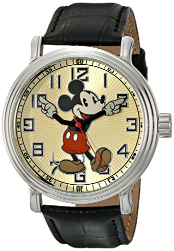 Disney by Ewatchfactory 56109 - Reloj analógico para Hombre, Correa de Cuero Color Negro