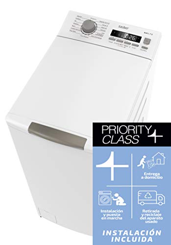 Sauber - Lavadora de carga SUPERIOR WMTL712-7,5 kg - 1200 RPM - Eficiencia energética: A+++ - Color Blanco - Motor INVERTER Sauber - Lavadora de carga SUPERIOR WMTL712-7,5 kg - 1200 RPM - Eficiencia energética: A+++ - Color Blanco - Motor INVERTER