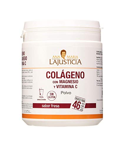 Ana Maria Lajusticia - Colágeno con magnesio y vit c – 350 gramos (sabor fresa) articulaciones fuertes y piel tersa. Regenerador de tejidos con colageno hidrolizado tipo 1 y 2. Envase para 46 días. Ana Maria Lajusticia - Colágeno con magnesio y vit c – 350 gramos (sabor fresa) articulaciones fuertes y piel tersa. Regenerador de tejidos con colageno hidrolizado tipo 1 y 2. Envase para 46 días.