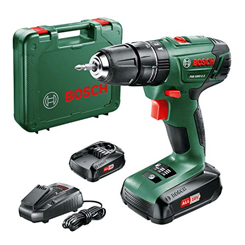 Bosch PSB 1800 LI-2 - Taladro de percusión a batería (2 baterías 18V 1,5Ah, maletín) Bosch PSB 1800 LI-2 - Taladro de percusión a batería (2 baterías 18V 1,5Ah, maletín)
