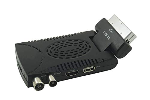 Generico Tiempo de Saldos Decodificador Digital Terrestre HD Mini Dvb T2 USB Hdmi Toma Scart 180° Televisión Receptor, Negro