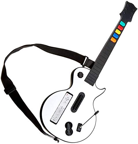 Guitarra Wii Blanca,DOYO Controlador de Guitarra Wii desmontable, Nintendo Wii Guitar Hero y Rock Band Game para Guitarra Inalámbrica. Guitarra Wii Blanca,DOYO Controlador de Guitarra Wii desmontable, Nintendo Wii Guitar Hero y Rock Band Game para Guitarra Inalámbrica.