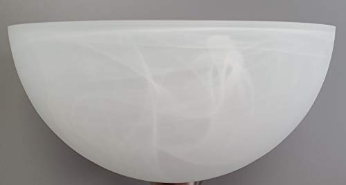 Lámpara de pie E27 de cristal de repuesto color alabastro, diámetro de 30 cm