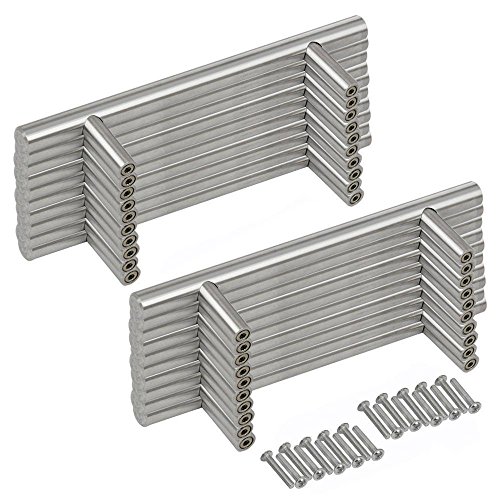 Margueras - 20 tiradores de barra para puertas de armario de cocina de 160 mm entre orificios.