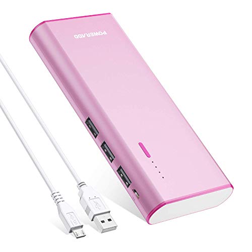 POWERADD Batería Externa 10000mAh (3 USB, 5V 2A, Más 2.5A, con Linterna) Carga Rápida Power Bank para iPhone iPad Samsung Xiaomi Móviles Inteligentes