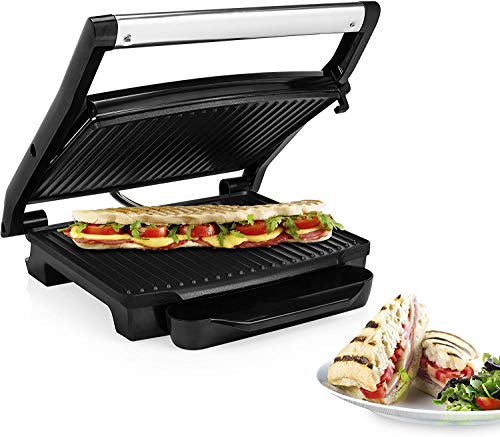 Princess 112415 Grill para bocadillos con tapa flotante, Se puede guardar en vertical, 2000 W, Plancha, 30 x 24 cm, Negro