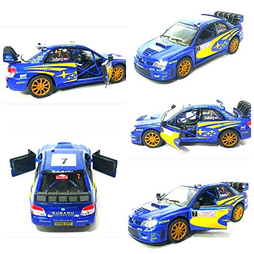 Subaru Impreza WRC 2007 Modelo de Coche Rally Sports 1:36 Scale Diecast Metal de Kinsmart Puertas de Apertura Altamente detalladas Pull Back Go Action Model Model Car