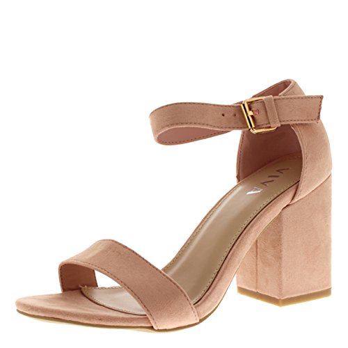 Viva Mujer Ancho Medio Bloquear el Talón Ante Correa de Tobillo Casual Zapato Sandalias - Rosado KL0301P 5UK/38 Viva Mujer Ancho Medio Bloquear el Talón Ante Correa de Tobillo Casual Zapato Sandalias - Rosado KL0301P 5UK/38