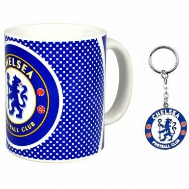 Chelsea F.C. - Juego de taza de cerámica con escudo del Chelsea F.C.