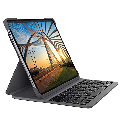 Logitech Funda con teclado Bluetooth retroiluminado Logitech SLIM FOLIO PRO para iPad Pro de 12,9 pulgadas (3.ª y 4.ª generación), color Gris