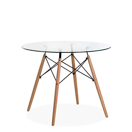 Noorsk Design Mesa Redonda de Comedor o Cocina Tower Cristal 80 Noorsk Design Mesa Redonda de Comedor o Cocina Tower Cristal 80