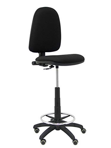 Piqueras Y Crespo T04CP Ayna bali- Taburete ergonómico, regulable en altura, aro reposapiés y ruedas de parquet, 100/123x46x40 cm, Negro Piqueras Y Crespo T04CP Ayna bali- Taburete ergonómico, regulable en altura, aro reposapiés y ruedas de parquet, 100/123x46x40 cm, Negro