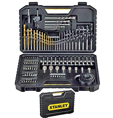 Stanley STA7205-XJ Juego de brocas 100pieza(s) broca - Brocas (Taladro, Juego de brocas, Albañilería, Metal, Madera, Negro, Acero inoxidable, 100 pieza(s))