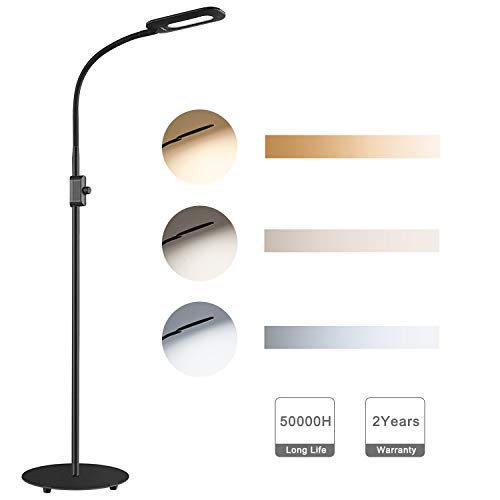 AUKEY Lámpara de Pie Regulable con Perilla de Control de Brillo y Cuello Flexible, Lámpara LED Cuidado de Ojos, Luz Blanca Natural para Salon y Dormitorio AUKEY Lámpara de Pie Regulable con Perilla de Control de Brillo y Cuello Flexible, Lámpara LED Cuidado de Ojos, Luz Blanca Natural para Salon y Dormitorio