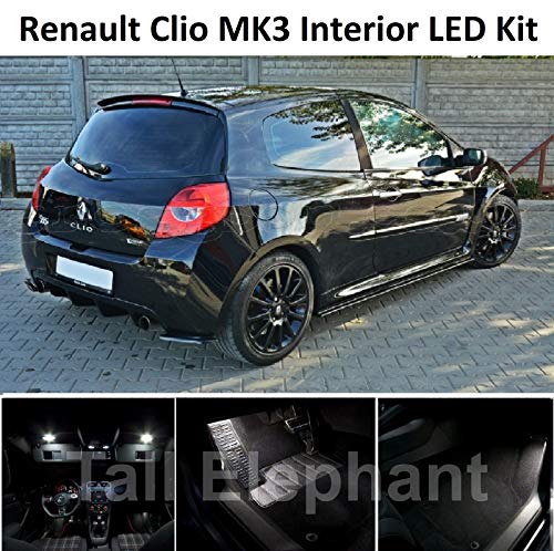 Clio MK3 Sport 05 – 12 bombillas LED de color blanco para interior Clio MK3 Sport 05 – 12 bombillas LED de color blanco para interior