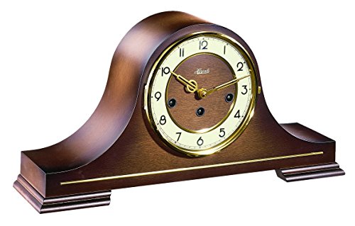 Hermle Hand Made Tambour Style Mantle Clock - Walnut Finish