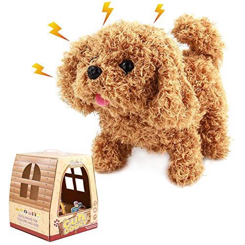 Nuheby Perros Interactivos de Juguete, Perritos de Juguete Que Anda y Ladra Marrón de Juguete de Felpa Regalos para Niños de 3 Años Nuheby Perros Interactivos de Juguete, Perritos de Juguete Que Anda y Ladra Marrón de Juguete de Felpa Regalos para Niños de 3 Años