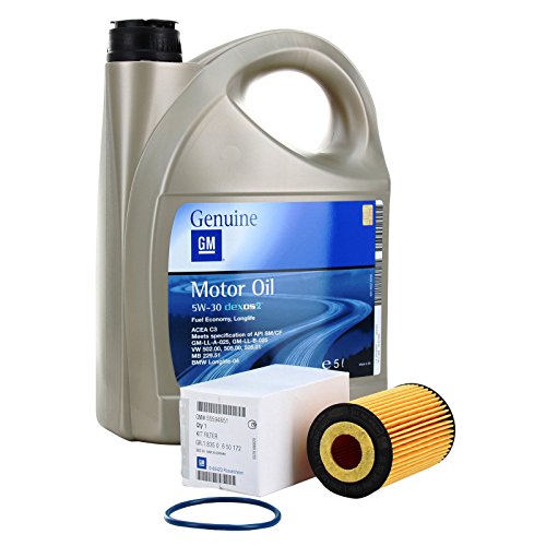 Opel Kit Filtro Lubricante Motor GM General Motor Oil 5w30 5 litros Adam, AGILA, Astra G, Astra H, Astra J, Insignia, MERIVA, Mokka, SIGNUM, TIGRA, Vectra C, Zafira B motres Gasolina 1.4, 1.6, 1.8