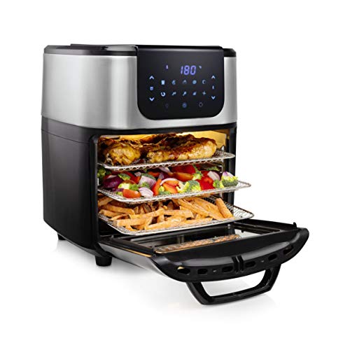 Princess DeLuxe 182075 - Horno Aerofreidora con Innovadora Cesta Giratoria, Horno y Freidora de Aire de Tamaño Compacto y Multifunción, 1800 W, 11 litros