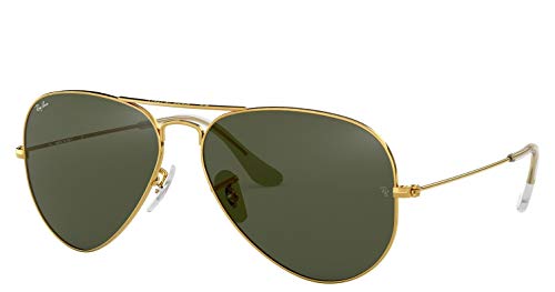 Ray-Ban Original Aviator RB3025 | Diferentes Colores | Juego Completo (Montura: Dorado | Lentes: Gris-Verde)