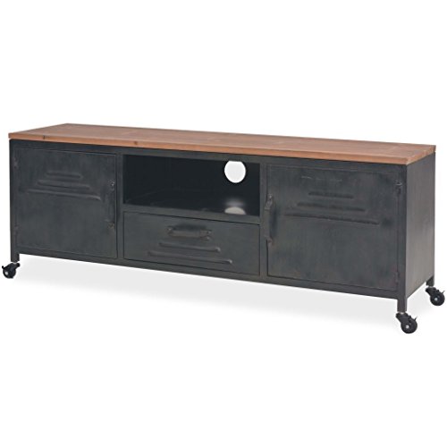 Tidyard Mesa para TV con 4 Ruedas Mueble TV Salón Mesa Televisión Mueble Comedor de Estilo Industrial y Antiguo Decorativa para Dormitorio Estar Acero Galvanizado Negro 120x30x43cm Tidyard Mesa para TV con 4 Ruedas Mueble TV Salón Mesa Televisión Mueble Comedor de Estilo Industrial y Antiguo Decorativa para Dormitorio Estar Acero Galvanizado Negro 120x30x43cm