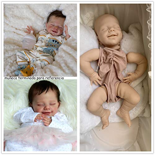 Binxing Toys 55CM Kits de muñecas Reborn Kits sin Pintar Silicona Baby DIY Molde muñecas Reborn para bebés niña / niño extremidades Completas + Cabeza + Cuerpo