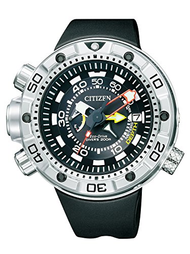 Citizen Promaster Marine - Eco-Drive Aqualand - Reloj de Cuarzo para Hombre, con Correa de Goma, Color Negro