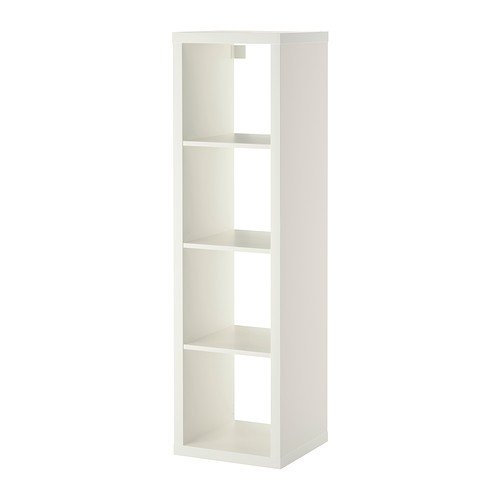 Mueble rectangular de IKEA, modelo Kallax, con 4 estantes, madera, Blanco, 42x147 cm Mueble rectangular de IKEA, modelo Kallax, con 4 estantes, madera, Blanco, 42x147 cm