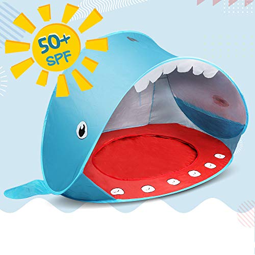 Opret Tienda Playa Bebe, Pop-up Tiendas de Campaña con Piscina para Niños Carpa Plegable Portátil Anti UV 50+ Protector Solar, Azul