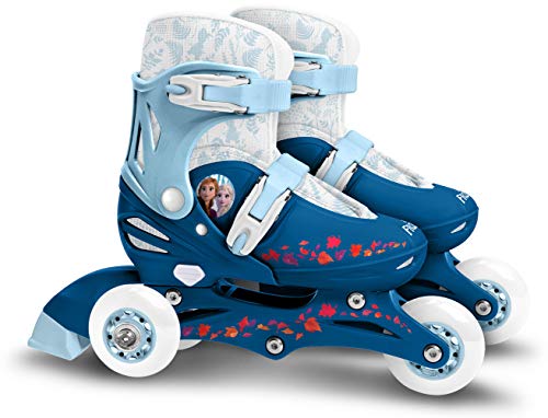 Stamp Sas- Frozen II Adjustable Two in One 3 Wheels Skate, Color Blue, 27-30 (RN244301)