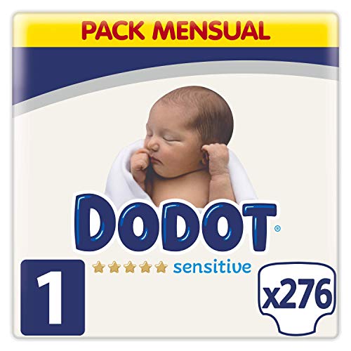 Dodot Sensitive pañales talla 1, 276 pañales, 2-5 kg