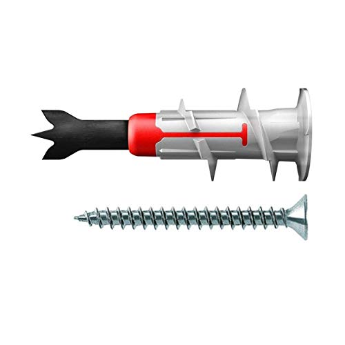 Fischer Duoblade S 545676 - Tacos de yeso autoperforante, incluye tornillos, tacos para placas de yeso, tacos para placas ligeras, tacos para paneles de yeso, 25 unidades, Rojo Fischer Duoblade S 545676 - Tacos de yeso autoperforante, incluye tornillos, tacos para placas de yeso, tacos para placas ligeras, tacos para paneles de yeso, 25 unidades, Rojo