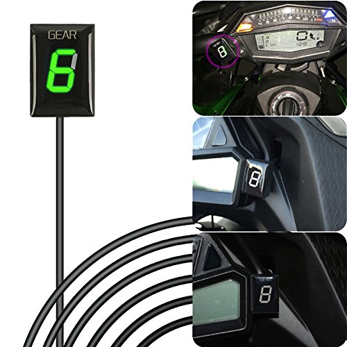 IDEA Indicador de engranaje impermeable de la motocicleta Plug & play Indicador LED verde para Yamaha