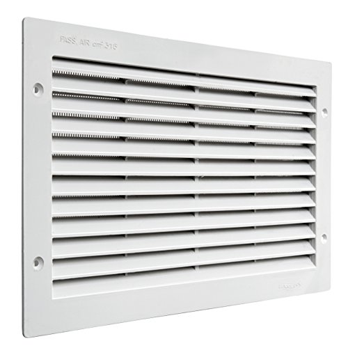 La ventilación par3823b Rejilla de ventilación de plástico rectangular 380 x 230 mm de integrado, blanco