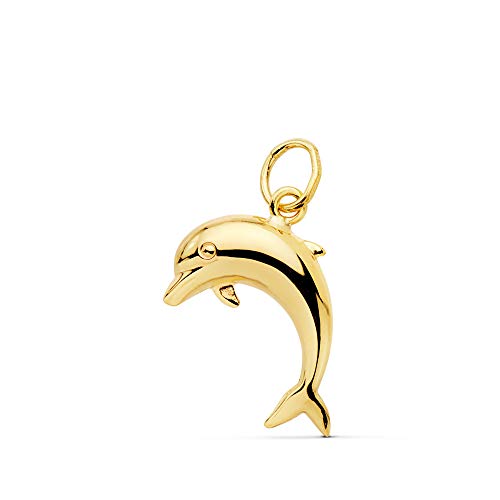 Alda Joyeros Colgante Delfín de la Suerte Oro Amarillo 18 Kilates (750) 17 mm