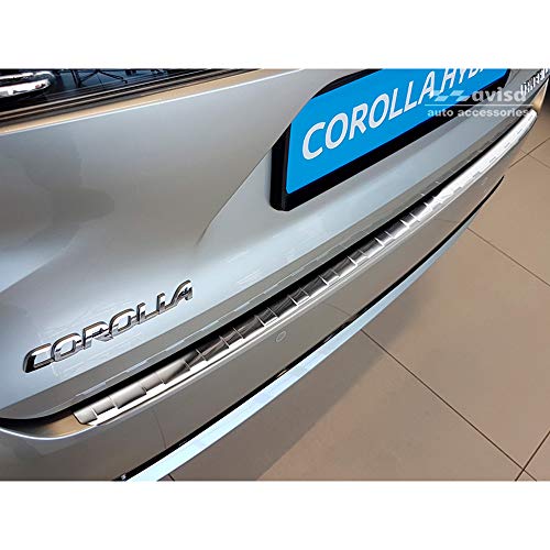 Avisa - Protector de umbral Trasero de Acero Inoxidable Compatible con Toyota Corolla XII Combi 2019 - 'Ribs'