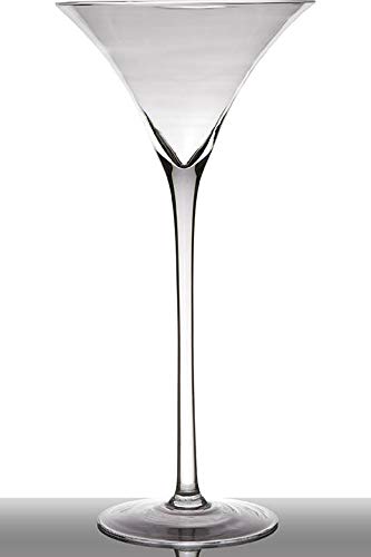 INNA-Glas Copa de cóctel - Copa de Martini Sacha con pie, Embudo - Redonda, Transparente, 50cm, Ø 24cm - Jarrón en Forma de Copa - Florero