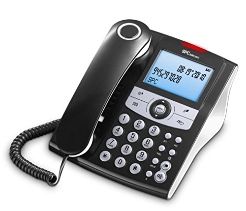 SPC Elegance ID teléfono fijo con agenda de 70 nombres y números, memorias directas y posibilidad de funcionar sin pilas