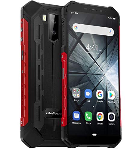 teléfono moviles Resistentes(2019), Ulefone Armor X3 con Modo Submarino, Android 9.0 5.5 ”IP68 Impermeable móvil Trabajo, Dual SIM, 2GB + 32GB, 5000mAh Batería, Desbloqueo Facial GPS Rojo