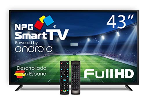 Televisor NPG LED 43" Full HD, Smart TV Android + Mando QWERTY/Motion, WiFi, Bluetooth, TDT2 H.265, PVR
