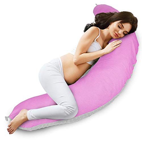 Almohada Embarazo cojin lactancia embarazada - almohadas Premama, Cojín maternal para Embarazadas dormir, cojines grande Reductor Cuna bebe Gris azul (Manchado rosa y blanco - algodón con visón gris) Almohada Embarazo cojin lactancia embarazada - almohadas Premama, Cojín maternal para Embarazadas dormir, cojines grande Reductor Cuna bebe Gris azul (Manchado rosa y blanco - algodón con visón gris)