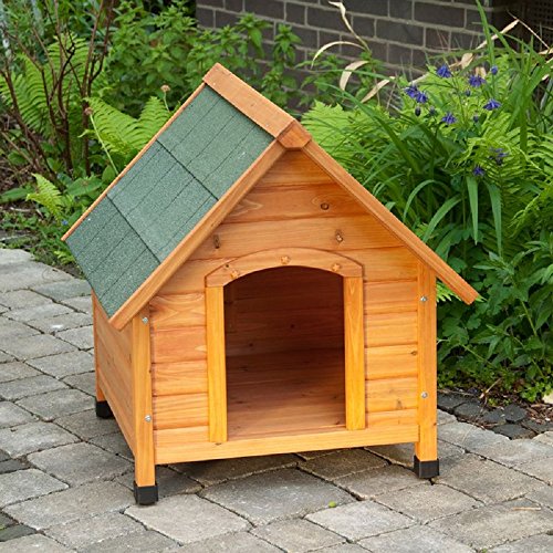 Caseta de perro para exterior, de madera ligera, con techo inclinado Caseta de perro para exterior, de madera ligera, con techo inclinado