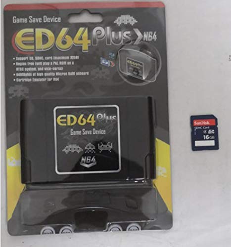 Entrega gratis ED64 Plus Game Save Drive Flash Card+ tarjeta SD de 16 GB con juegos completos
