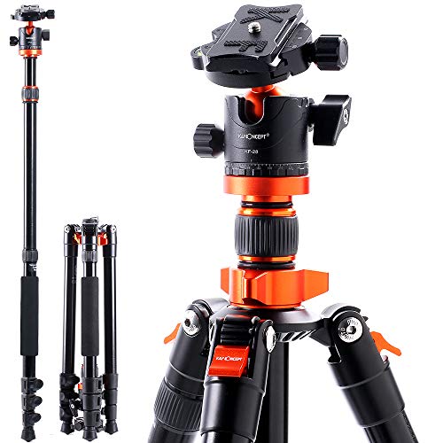 K&F Concept SA254M1 Trípode de Viaje en Aluminio con Monopie 360 Panorama Rótula de Bola Placa Rápida Liberación para Cámara DSLR Canon Nikon Sony K&F Concept SA254M1 Trípode de Viaje en Aluminio con Monopie 360 Panorama Rótula de Bola Placa Rápida Liberación para Cámara DSLR Canon Nikon Sony