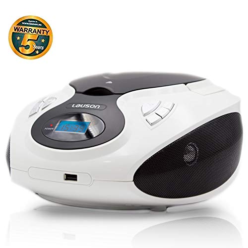 Lauson MX13 Radio FM Sintonizador Pantalla LCD y Reproductor de CD Portátil con USB | Lector USB para Reproducir Música MP3 | CD Player con Salida de Auriculares 3.5mm Altavoces Incorporados (Blanco) Lauson MX13 Radio FM Sintonizador Pantalla LCD y Reproductor de CD Portátil con USB | Lector USB para Reproducir Música MP3 | CD Player con Salida de Auriculares 3.5mm Altavoces Incorporados (Blanco)