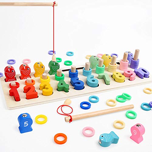 LBLA Niños Puzzle de Bloques de Madera Montessori Tablero de Conteo de Números de Apilamiento de Clasificación Matemática Aprendizaje de Juguetes LBLA Niños Puzzle de Bloques de Madera Montessori Tablero de Conteo de Números de Apilamiento de Clasificación Matemática Aprendizaje de Juguetes