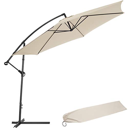 TecTake 3,5m Sombrilla Parasol de para terraza jardín protección Solar UV (Beige | No. 400622)